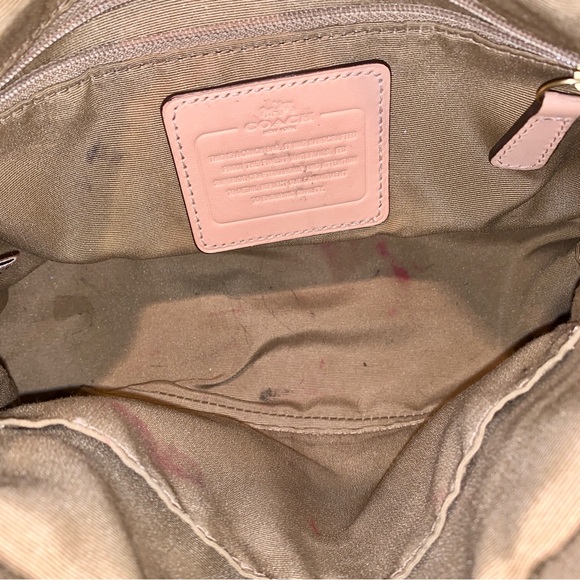 Coach Signature Peyton Jordan Double Zip Bag Brown Tan - Picture 13 of 15